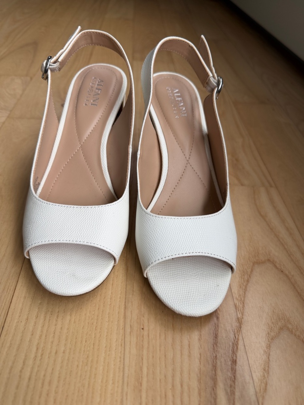 Alfani White Open-Toe Slingback Sandals